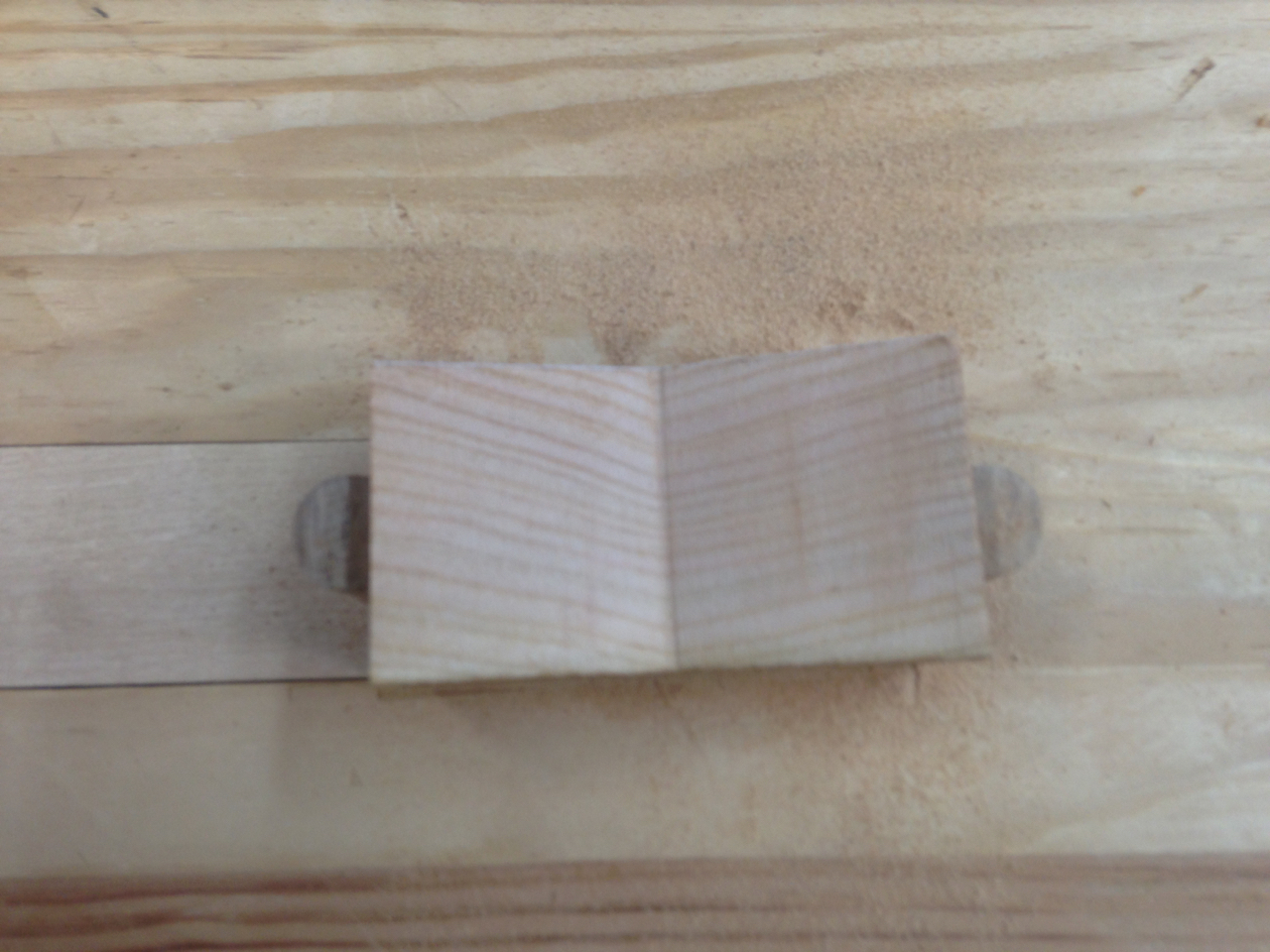 rasping the sides of the bowtie blank