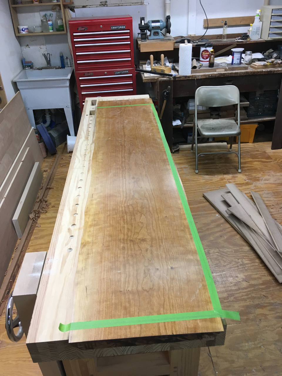 slab marked for cutting